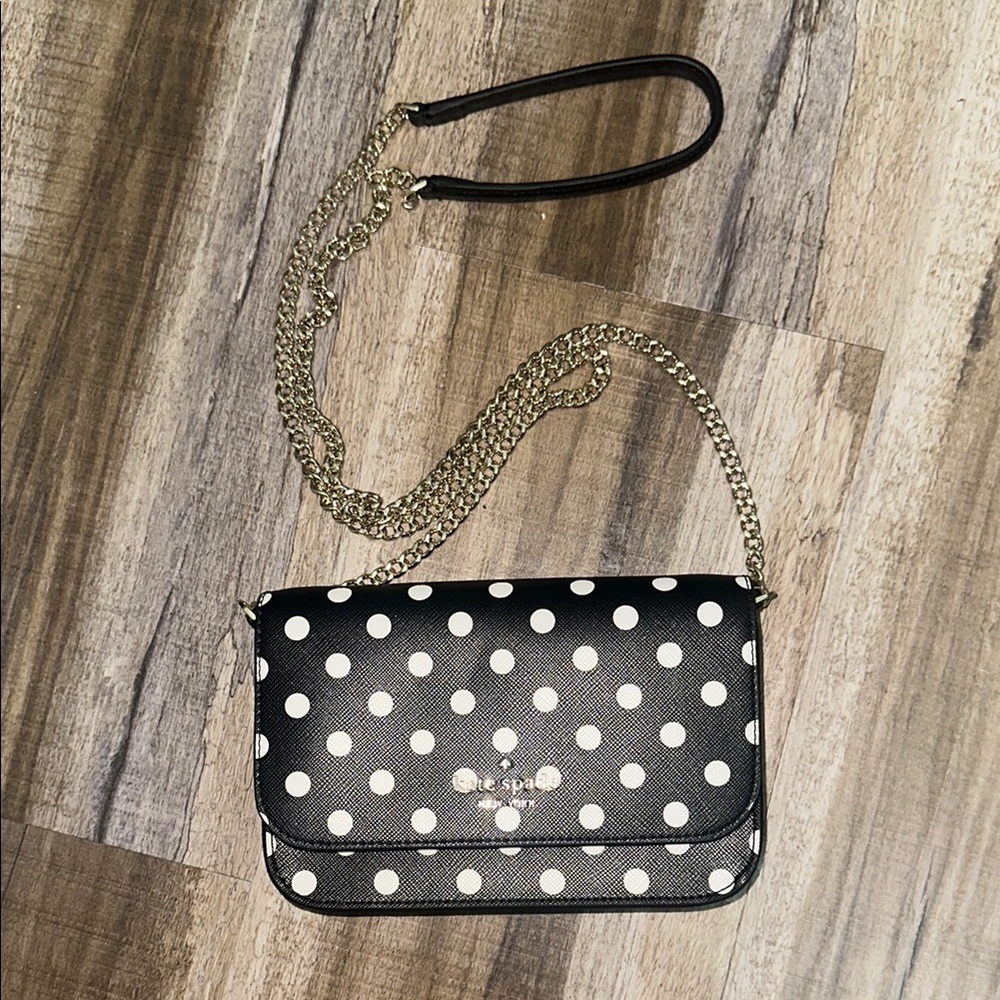 NWOT Kate Spade Black Polka Dot Crossbody Bag